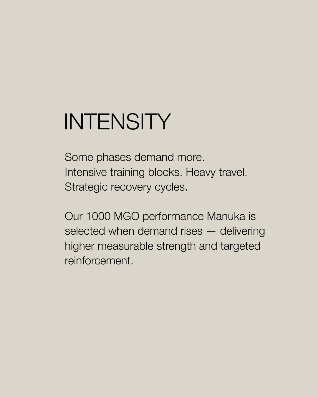 Performance mix. Manuka Everyday Boost 540 MGO and Manuka Super Boost 1000 MGO certified Manuka honey