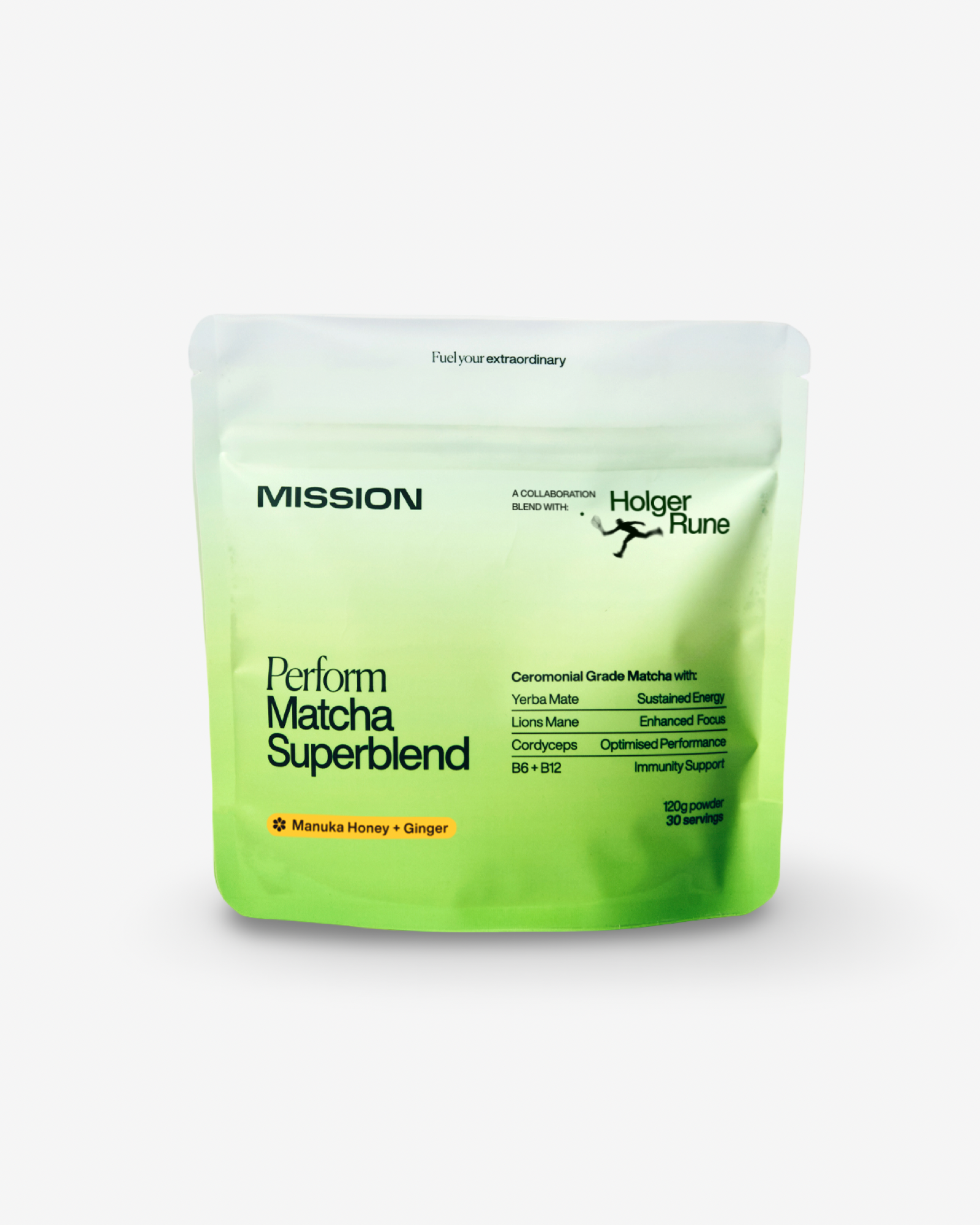 Perform Matcha Superblend, Manuka Honey + Ginger, 120 g