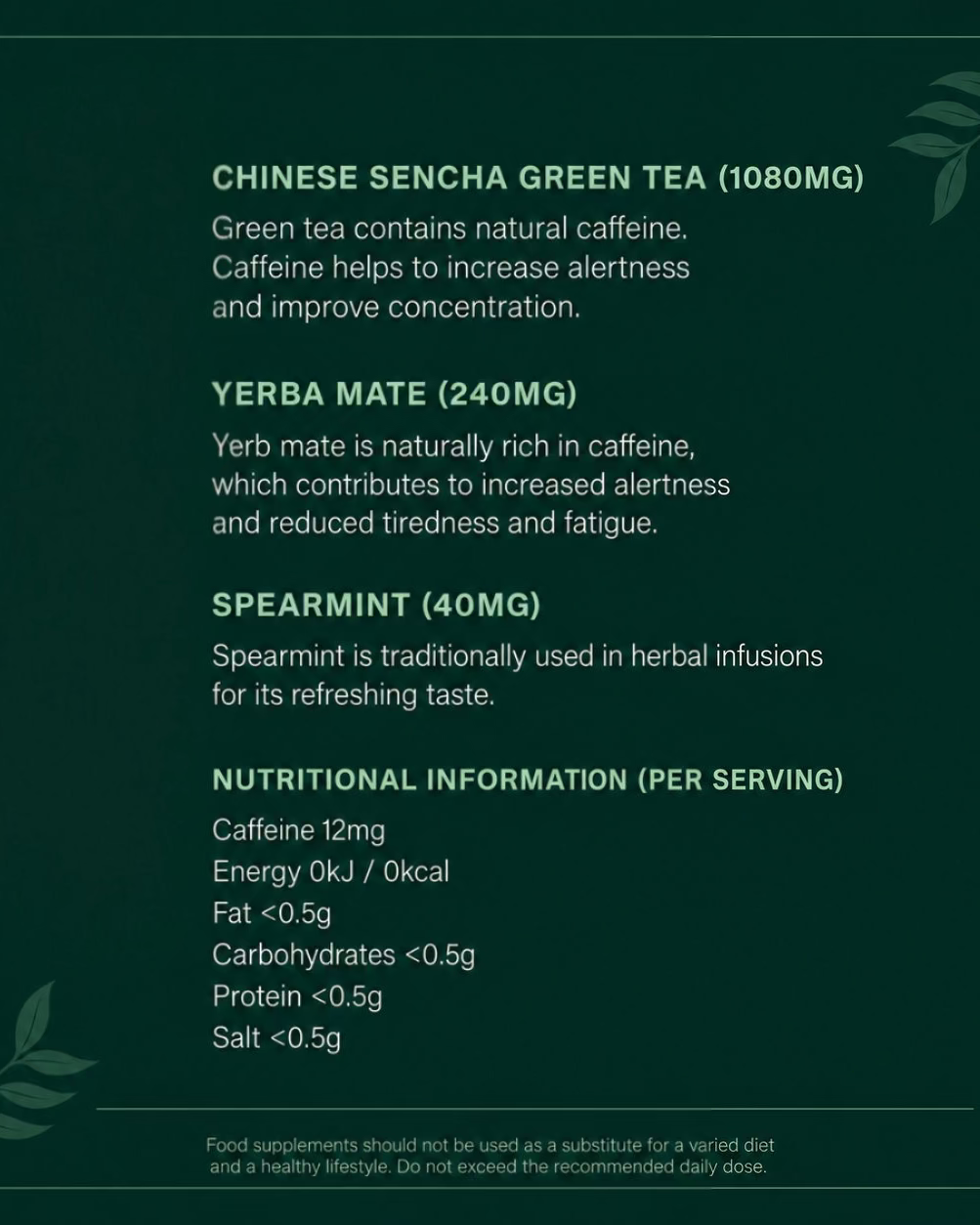 Yerba Mate + Sencha botanical tea, 30 bags
